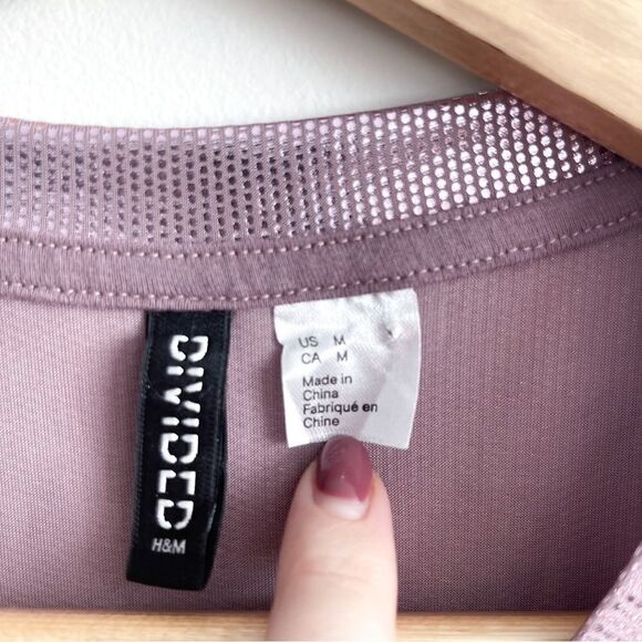 H&M Glittery Top Pink Dots Short Sleeve Wide Boxy Women's M - Picture 4 of 8